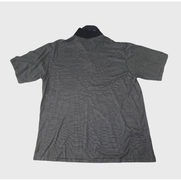 Sport Haley RESERVE Mens Large Polo Shirt Navy Striped Cotton Short Sleeved - Picture 8 of 9